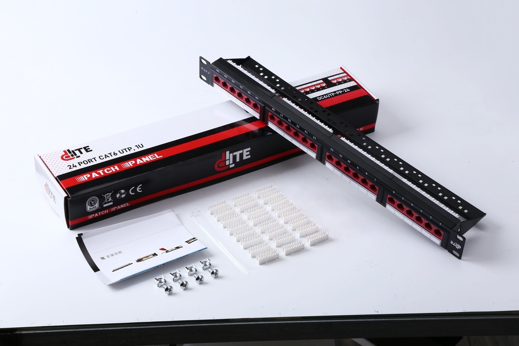 Dlite Cat6 UTP Path Panel,24 Port Loaded With Supporting Cable Manager