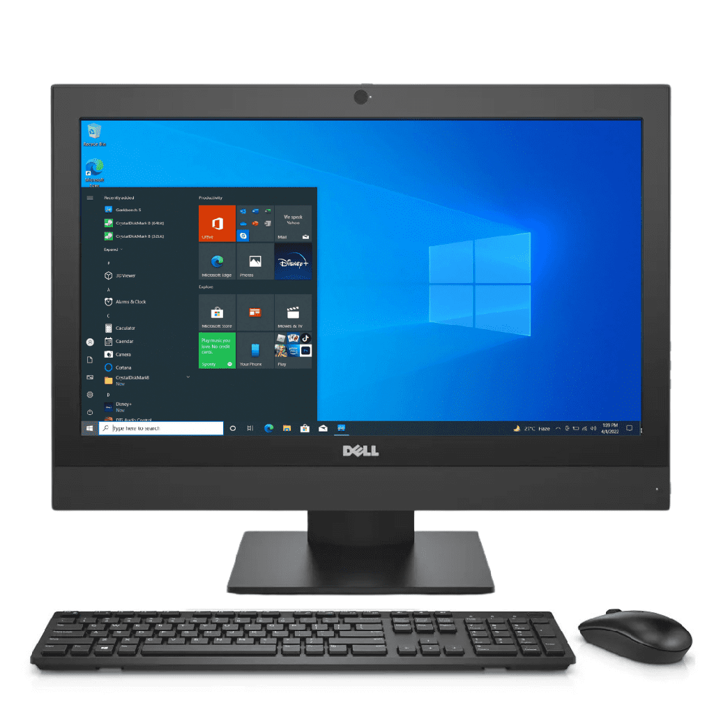 DELL OptiPlex 3240 Intel Core i5 Gen 6th Processer 3.20GHz 54.6 cm (21.5") 1920 x 1080 pixels All-in-One GHZ Ram 8GB SSD 240GB BLACK